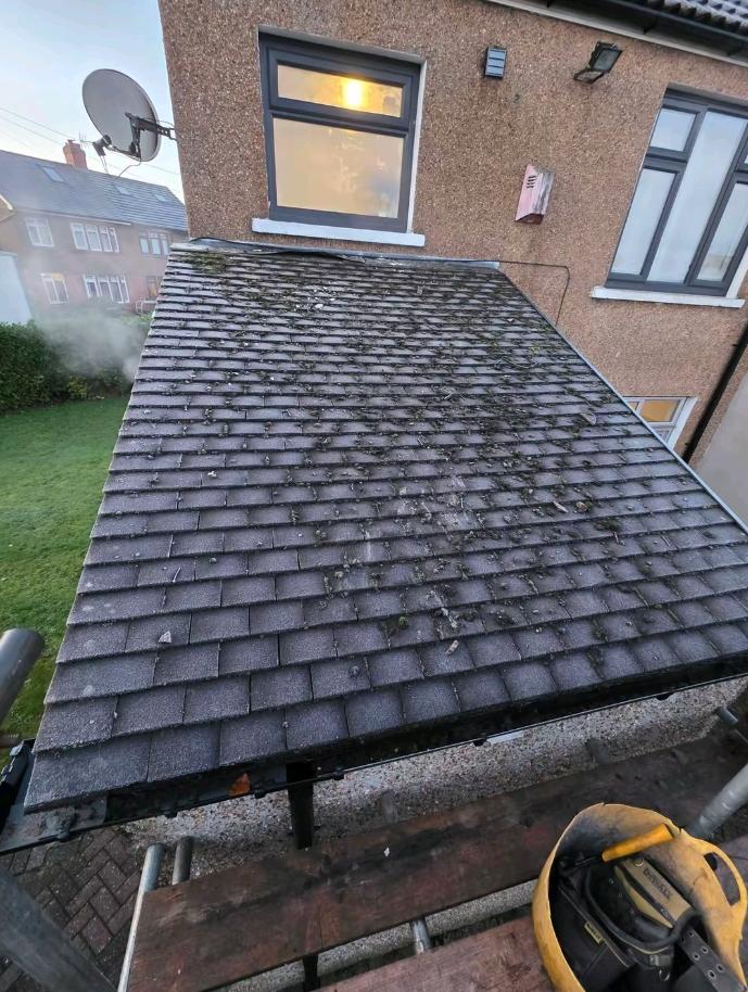 Full roof strip & re-slate, before